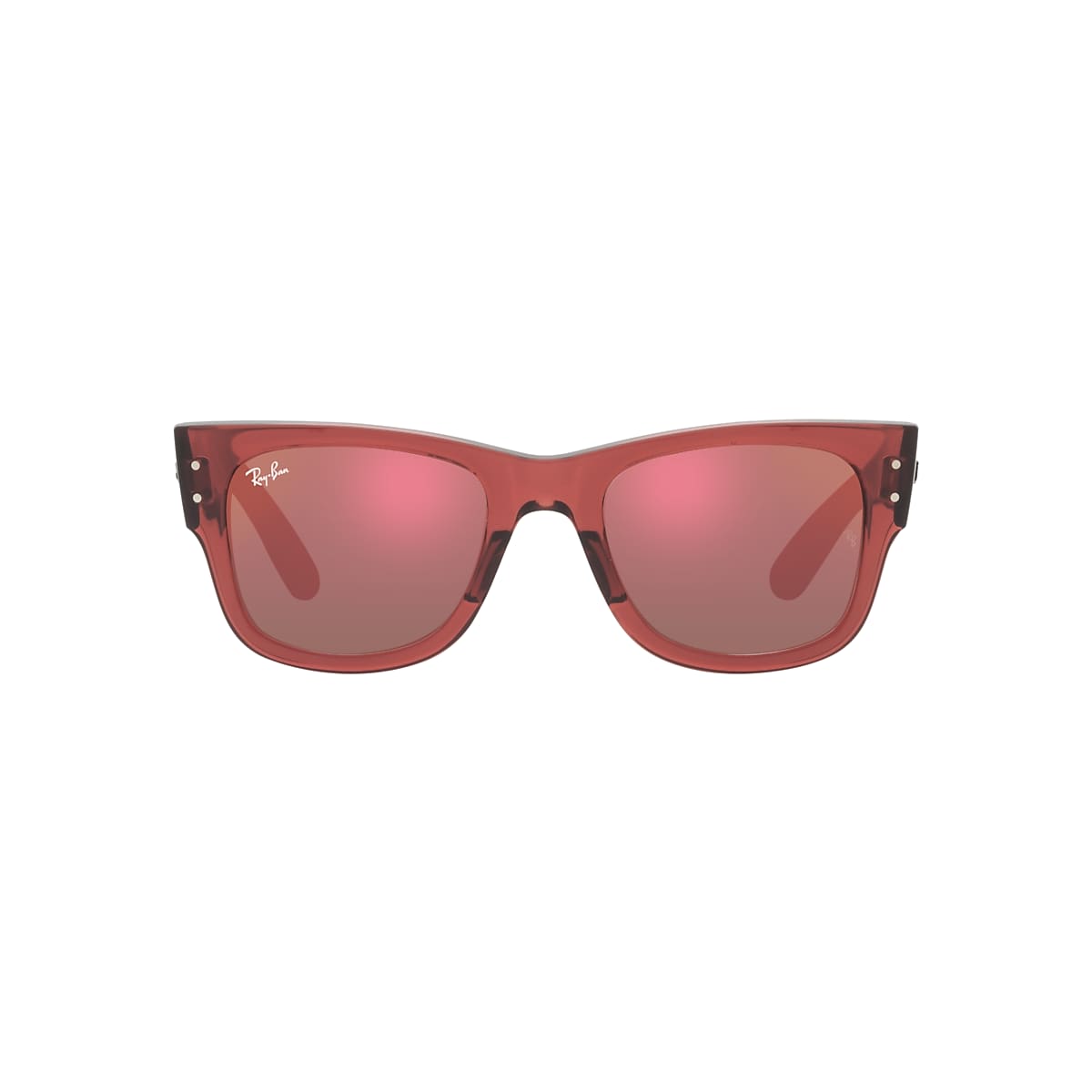 RAY-BAN RB0840SF Mega Wayfarer Transparent Pink - Unisex Sunglasses, Red  Lens