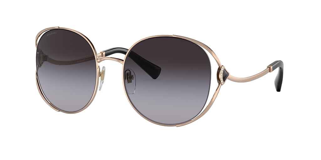 Bvlgari BV6181B 57 Grey Gradient & Pink Gold Sunglasses | Sunglass Hut ...