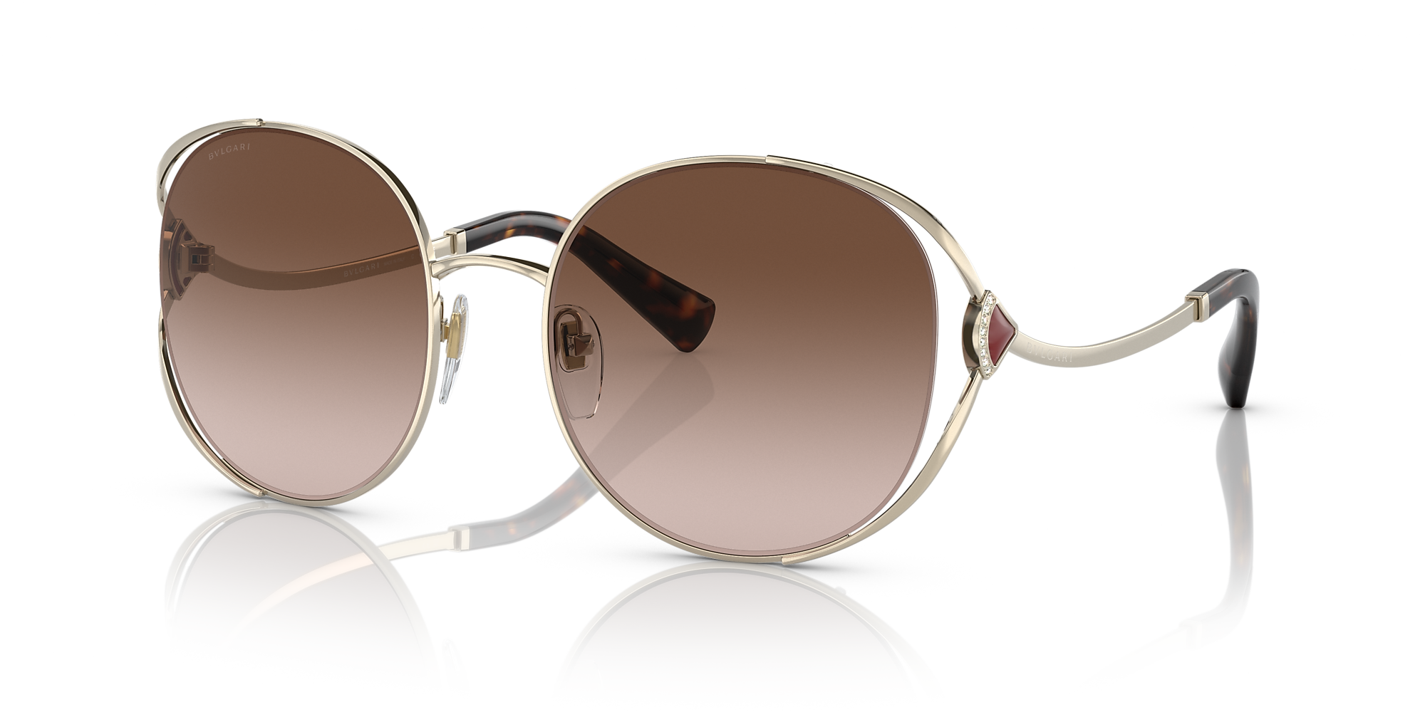 Bvlgari BV6181B 57 Brown Gradient & Pale Gold Sunglasses Sunglass Hut USA