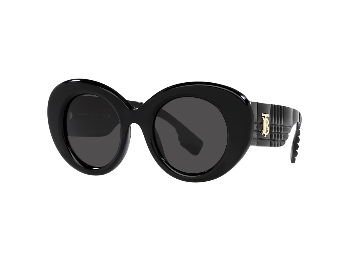 Burberry BE4370U Margot 49 Dark Grey & Black Sunglasses | Sunglass 