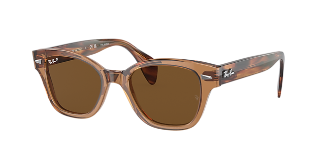 Ray-Ban RB0880SF 53 Brown & Transparent Brown Polarized Sunglasses