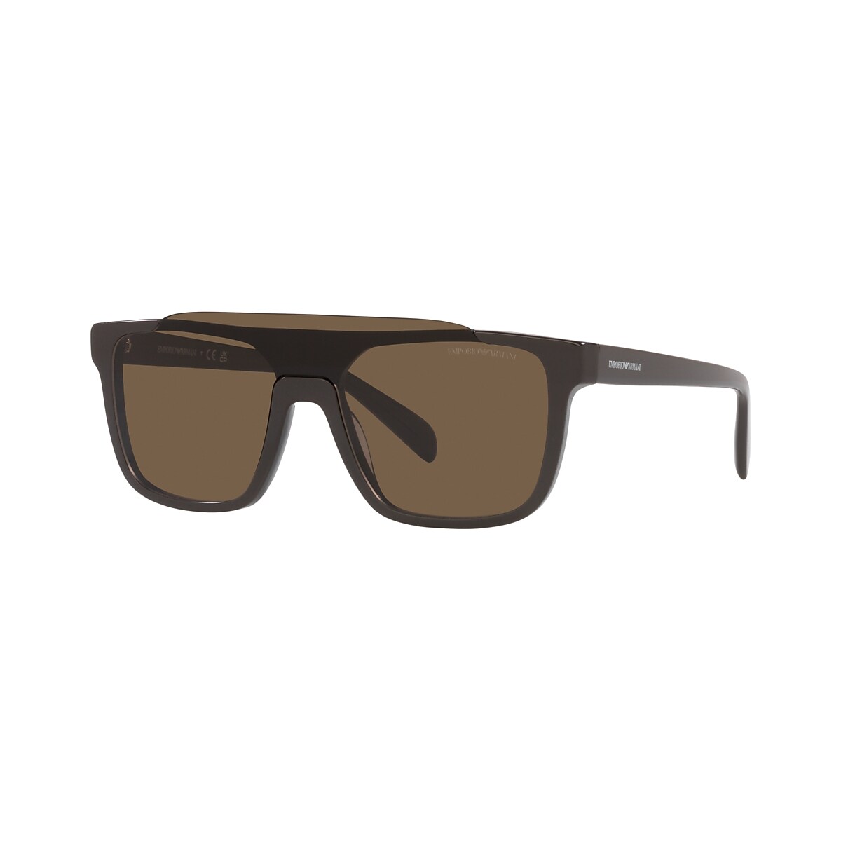 EMPORIO ARMANI EA4193 Shiny Grey - Man Sunglasses, Dark Brown Lens