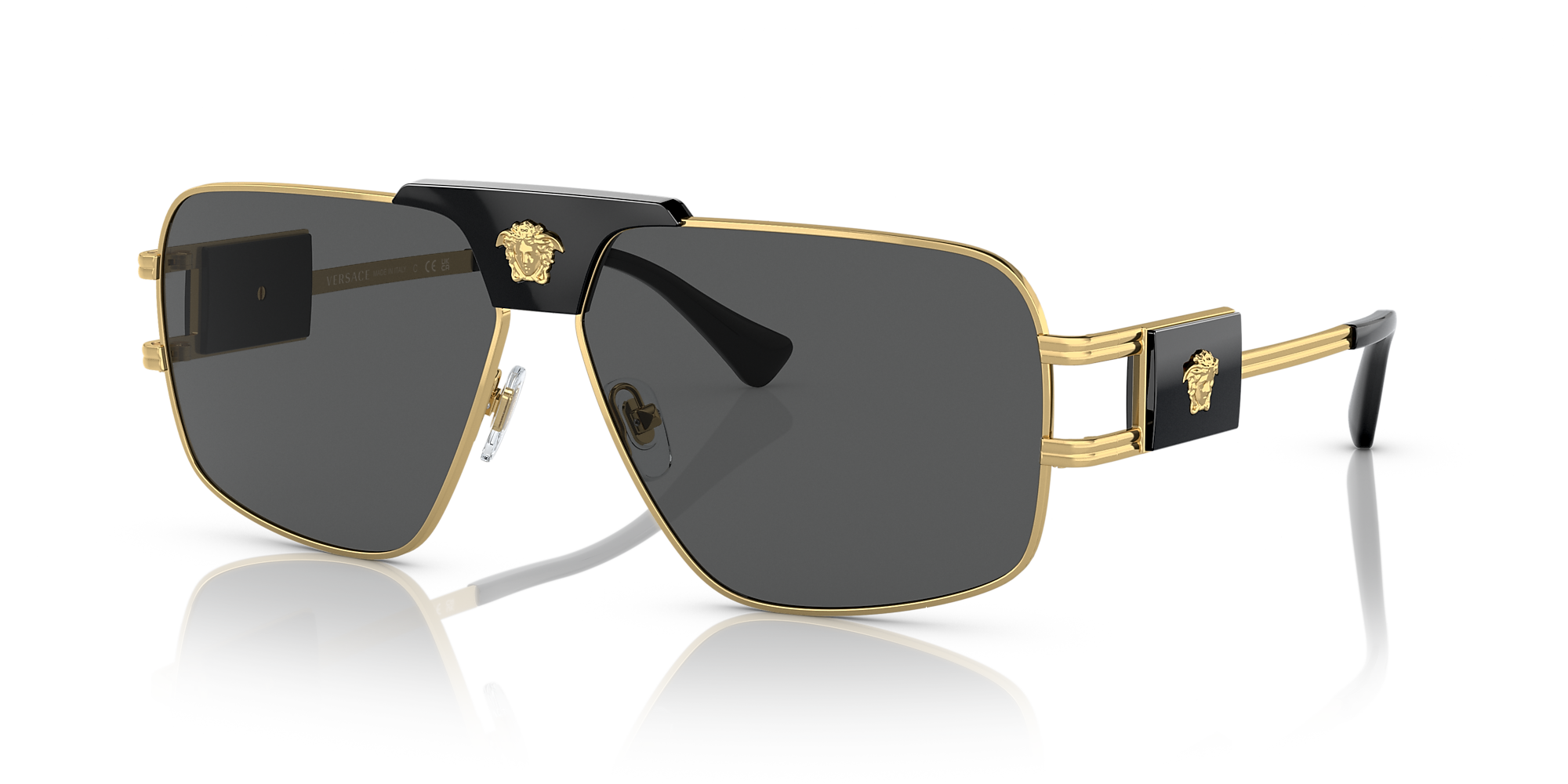 Versace VE2251 63 Dark Grey & Gold Sunglasses | Sunglass Hut USA