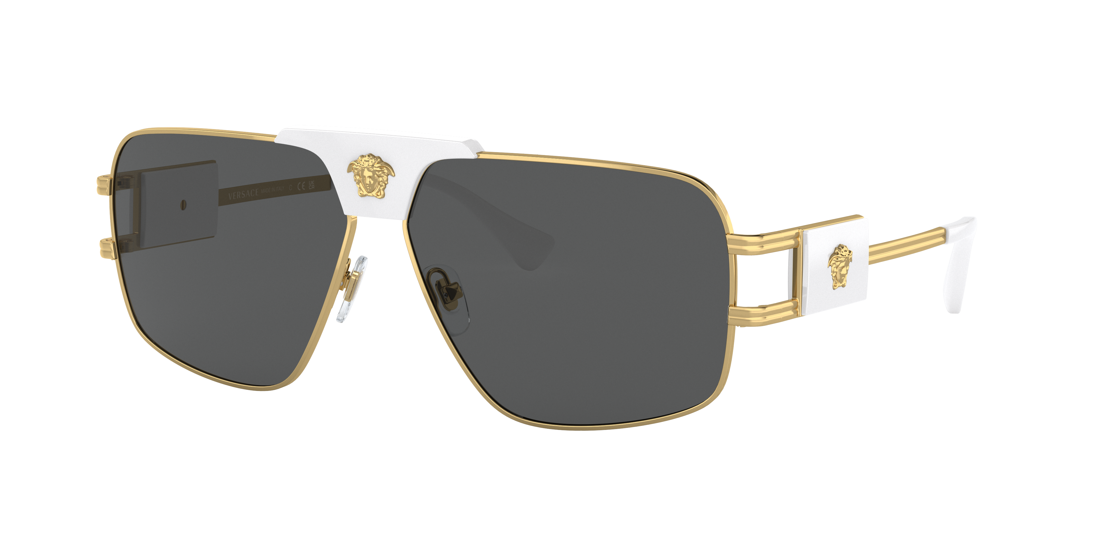 VERSACE VE2251 Gold - Men Luxury Sunglasses, Dark Grey Lens