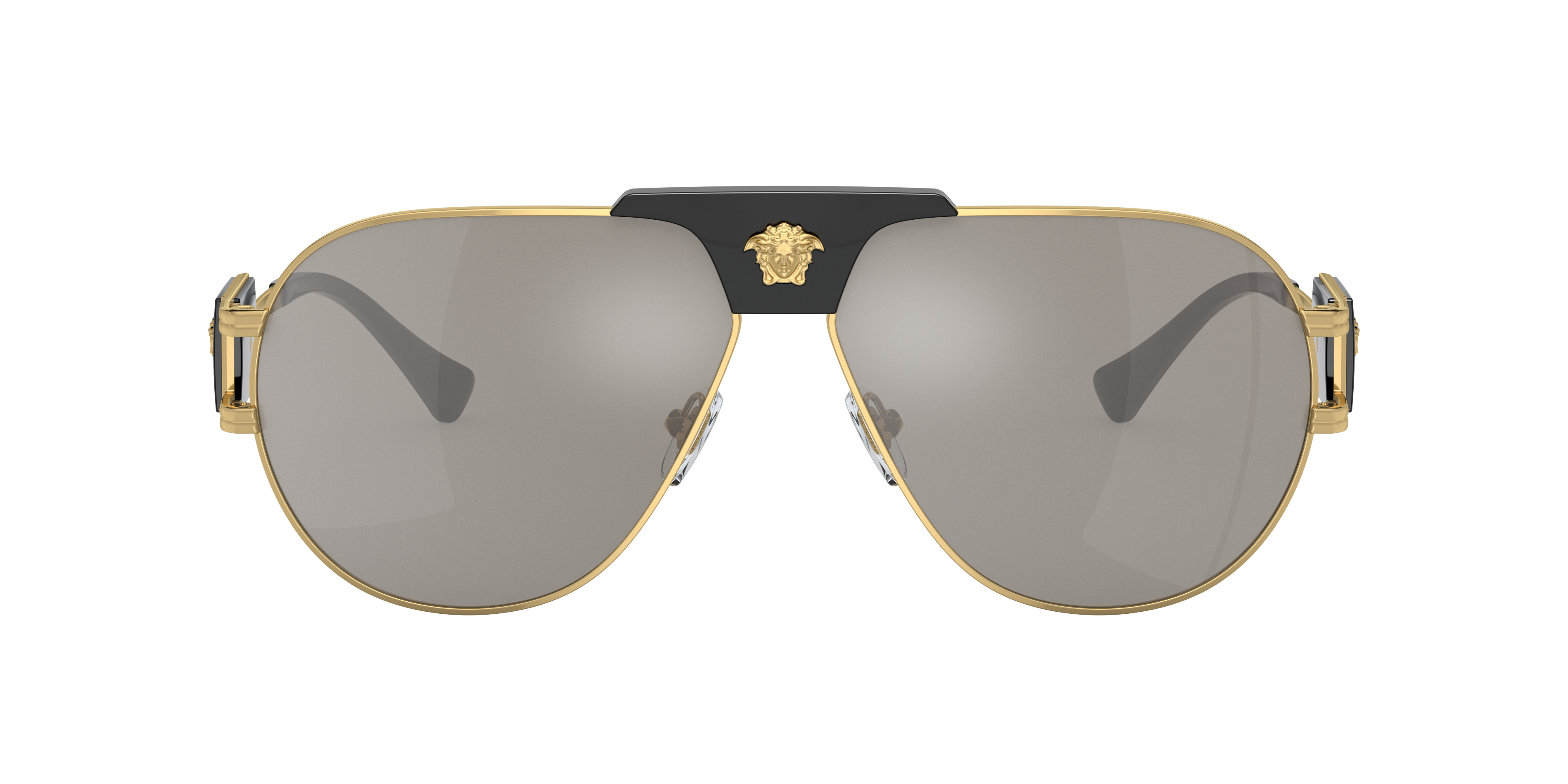 Shop Versace Man Sunglasses Ve2252 In Light Grey Mirror Silver