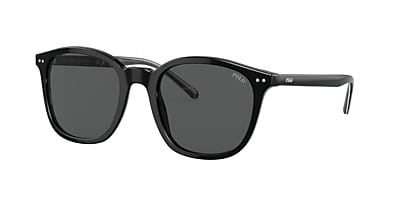 Polo Ralph Lauren PH4188 53 Grey & Shiny Black Sunglasses 