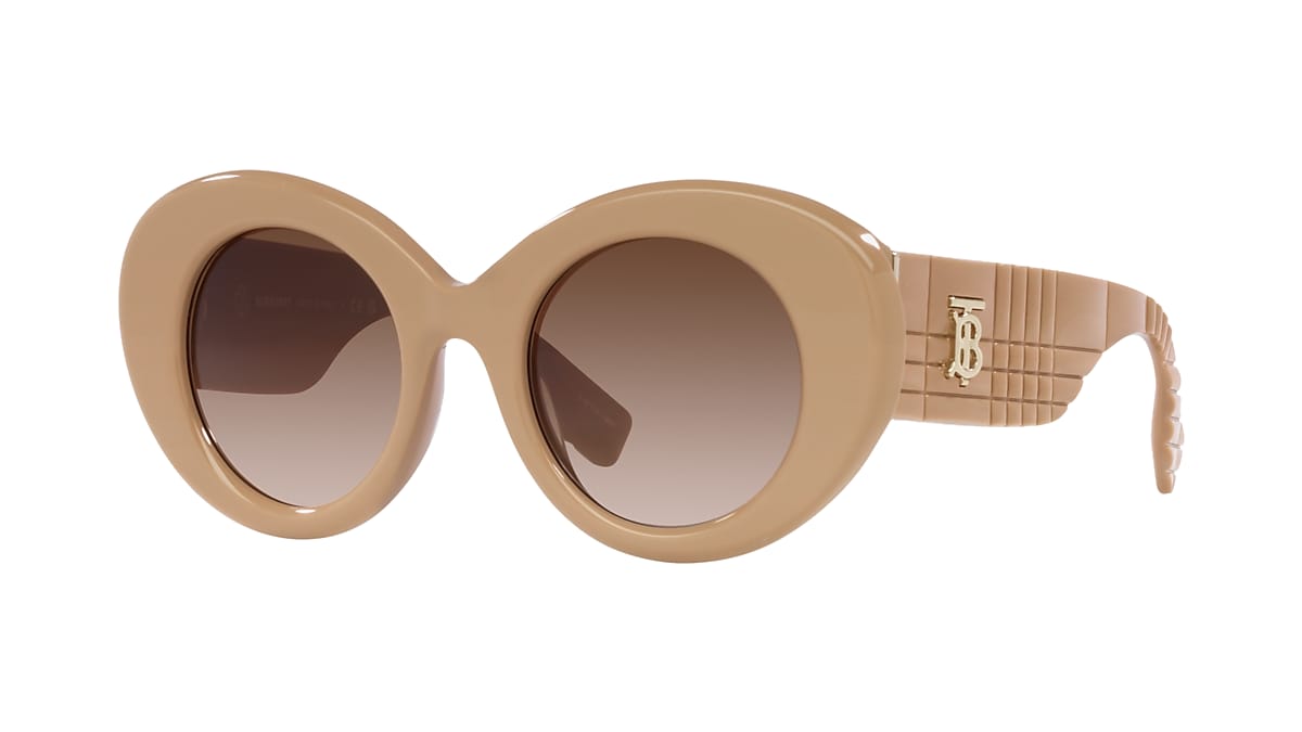 BURBERRY BE4370U Margot Beige - Woman Luxury Sunglasses, Brown Gradient Lens