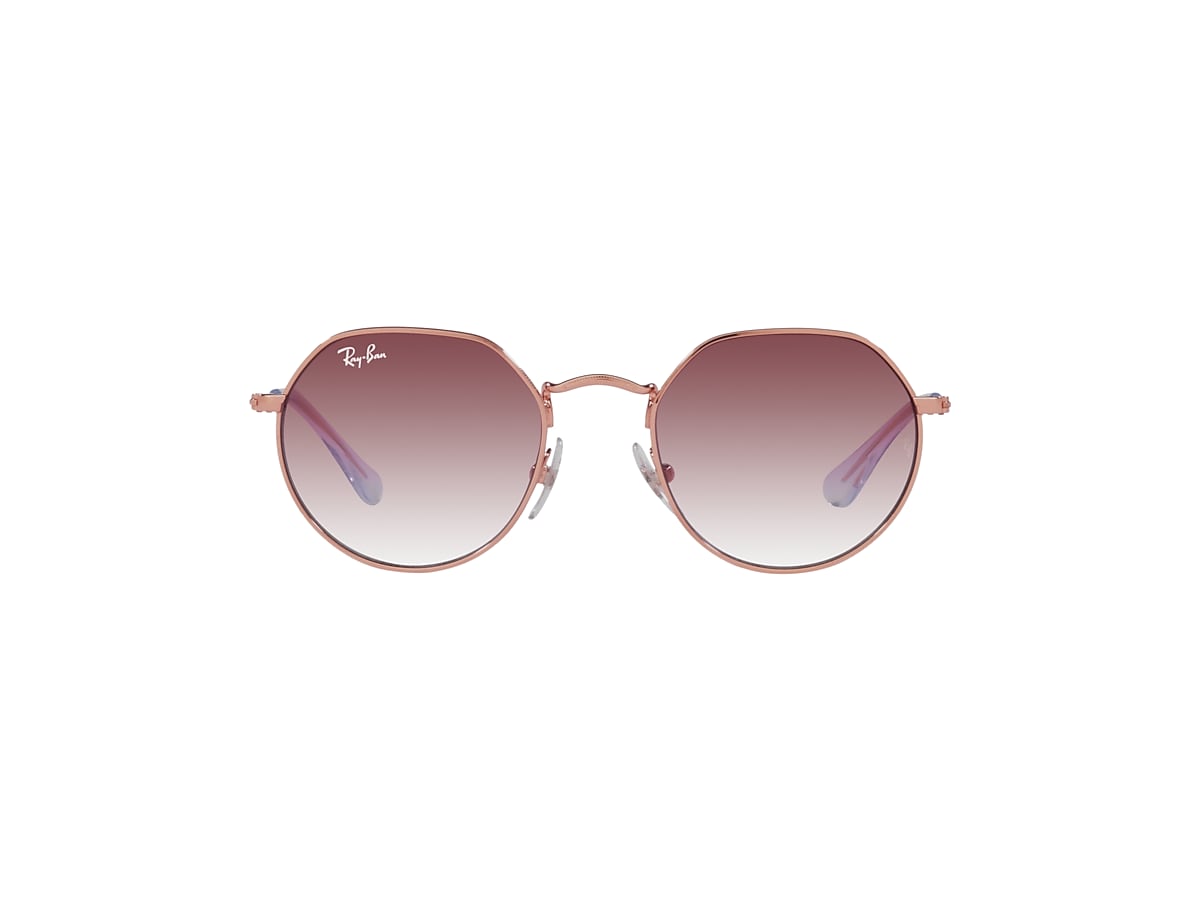 Ray-Ban RB9565S Jack Kids 47 Gradient Dark Violet & Rose Gold Sunglasses |  Sunglass Hut USA