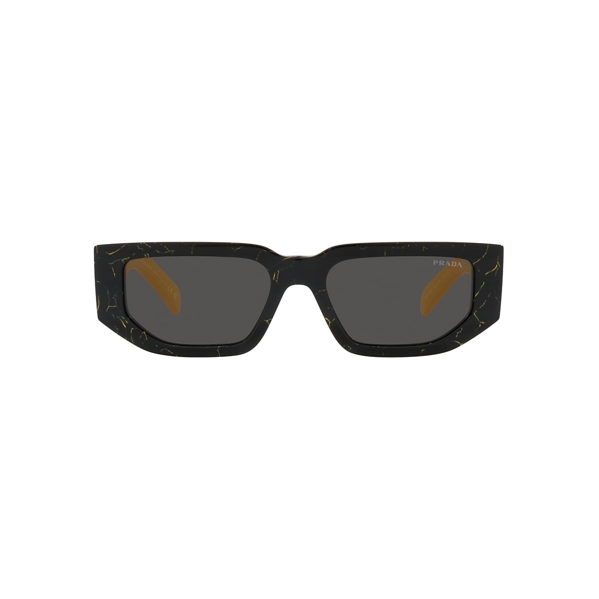 Prada PR 09ZS 54 Dark Grey & Black Yellow Marble Sunglasses 