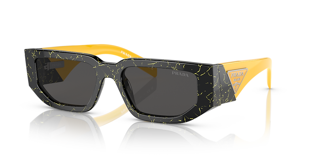 Prada 50 mm Black;Yellow Marble Sunglasses