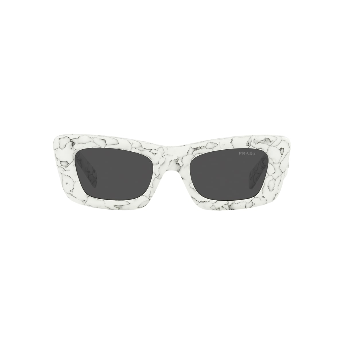 Prada PR 13ZS 50 Dark Grey & Matte White Marble Sunglasses 