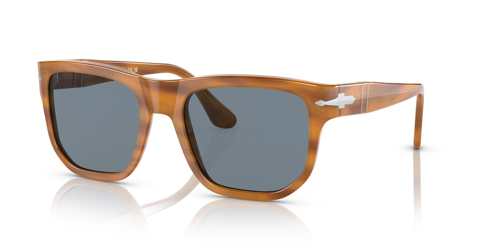 Persol PO3306S 55 Light Blue & Striped Brown Sunglasses Sunglass Hut USA