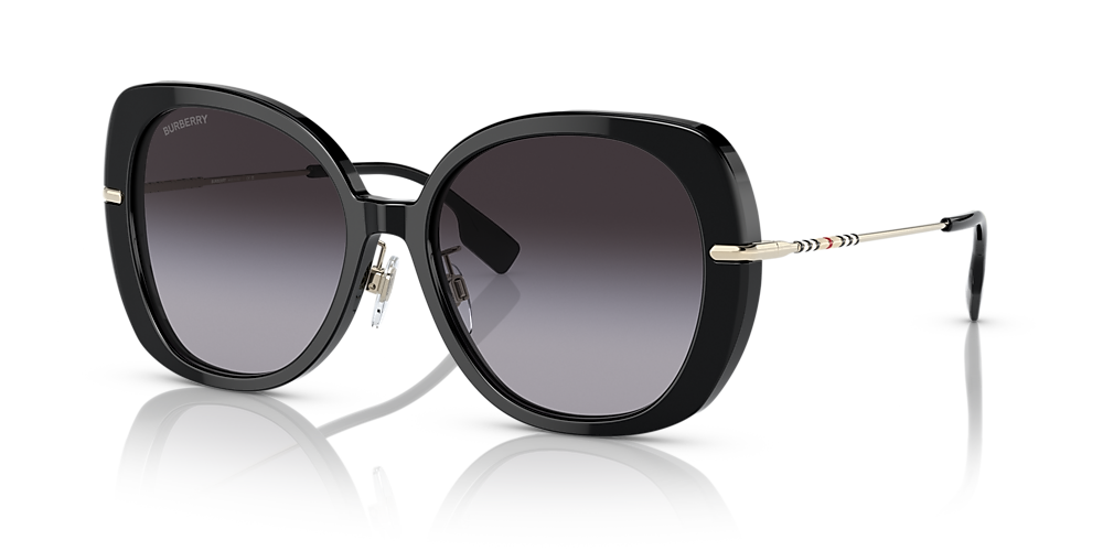 Burberry BE4374F Eugenie 55 Grey Gradient & Black Sunglasses