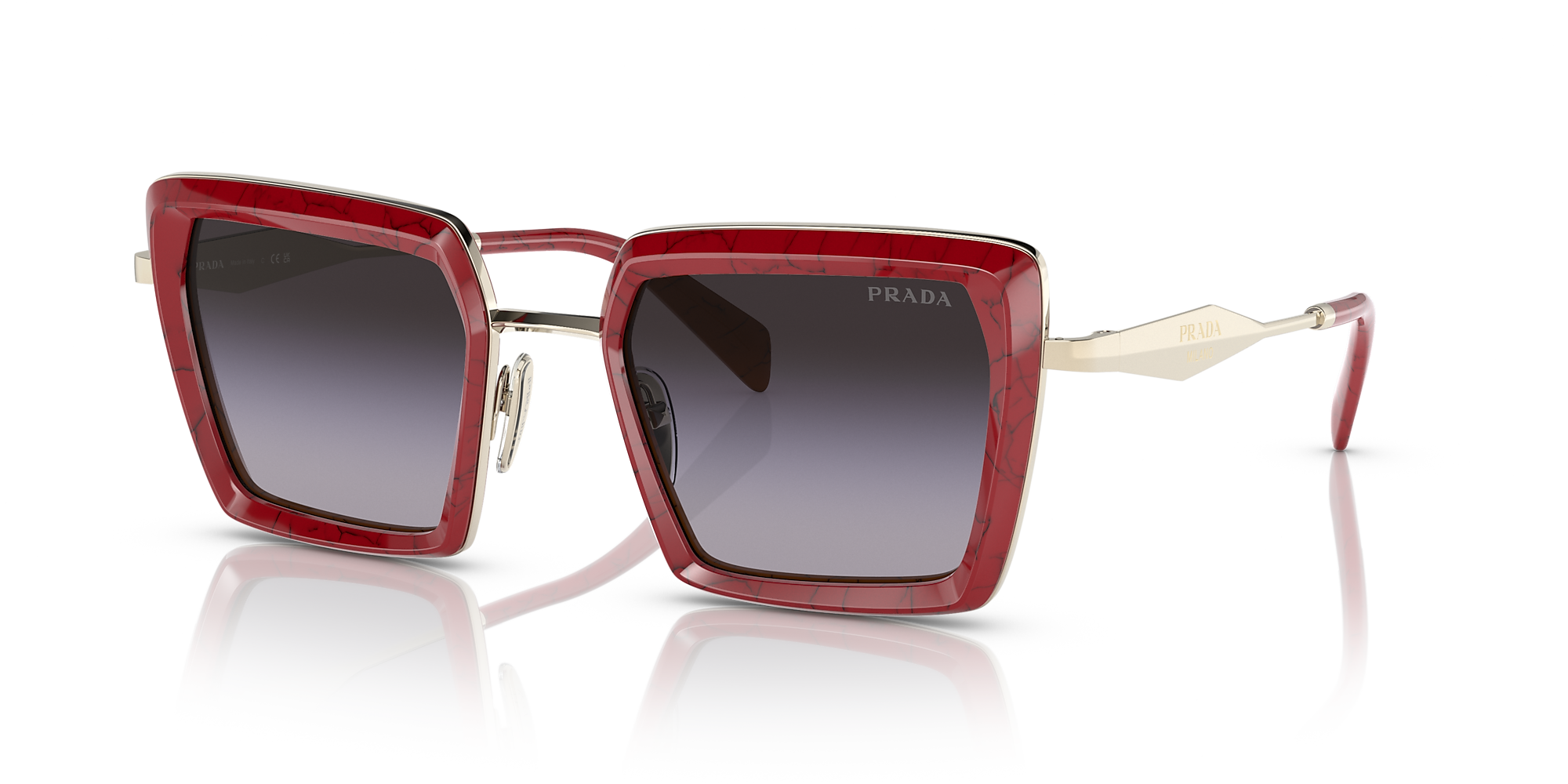 Prada PR 55ZS 52 Grey Gradient & Etruscan Marble Sunglasses | Sunglass ...