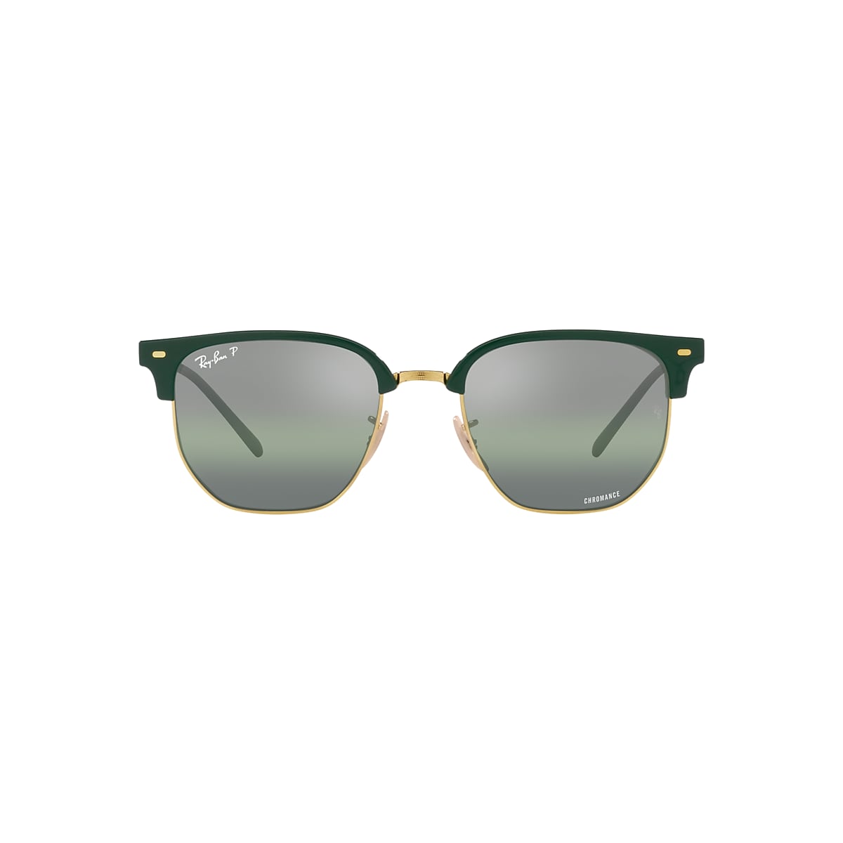 Ray-Ban RB4416F New Clubmaster 55 Silver & Green On Gold