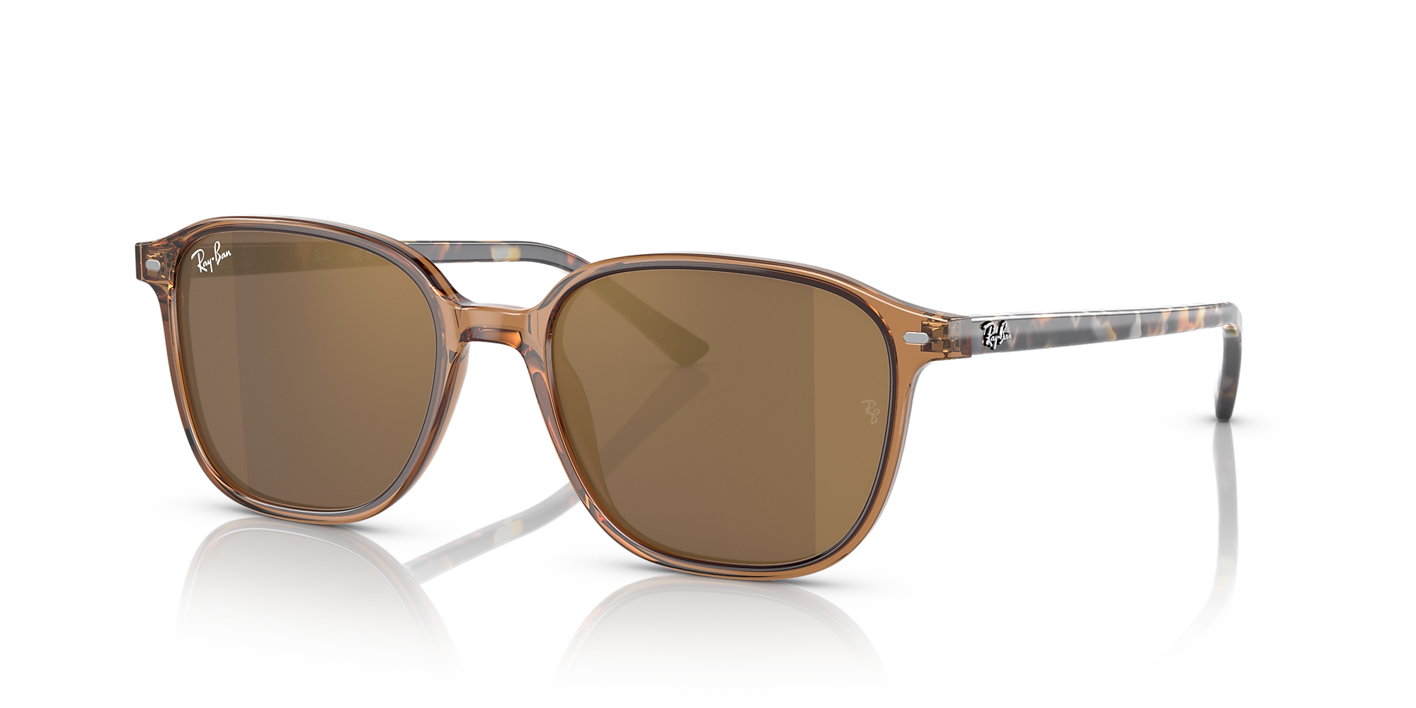 RayBan RB2193 Leonard 53 Light Brown & Transparent Brown Sunglasses