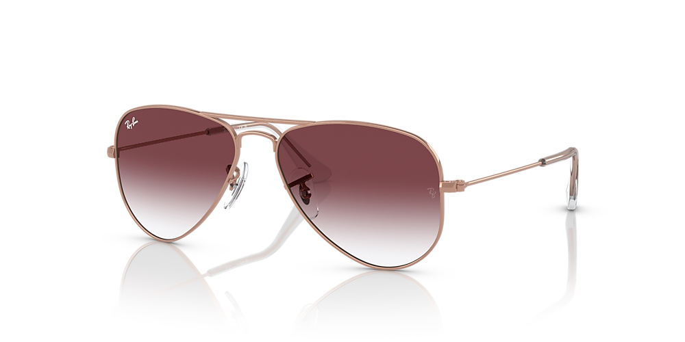 Ray-Ban RB9506S Aviator Kids Hut Gold | Sunglass Rose Violet Dark & 52 Gradient Sunglasses USA