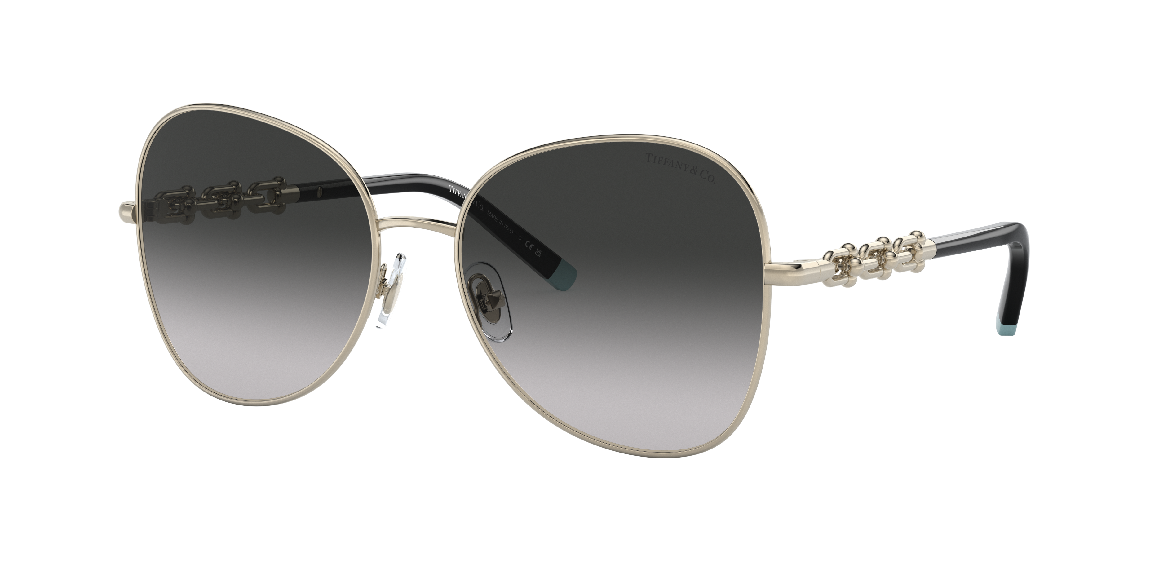 Tiffany & Co Tiffany Grey Gradient Butterfly Ladies Sunglasses Tf3086 61663c 57 In Gold / Grey
