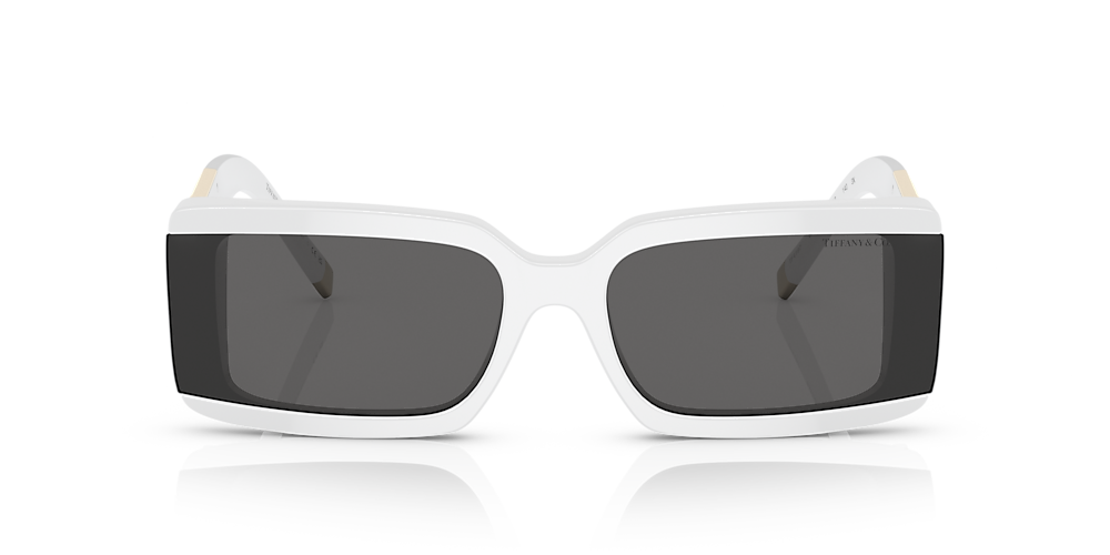 Tiffany HardWear Sunglasses in White Acetate with Grey Lenses