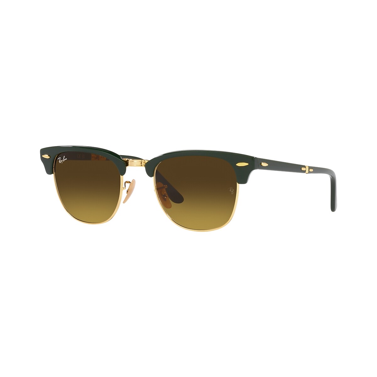 Ray-Ban RB2176 Clubmaster Folding 51 Brown & Green On Gold