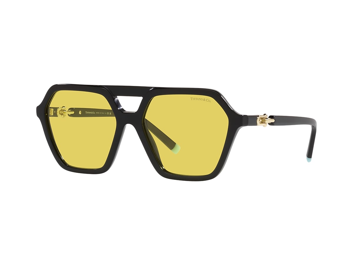 TIFFANY & CO. TF4198 Black - Woman Luxury Sunglasses, Yellow Lens