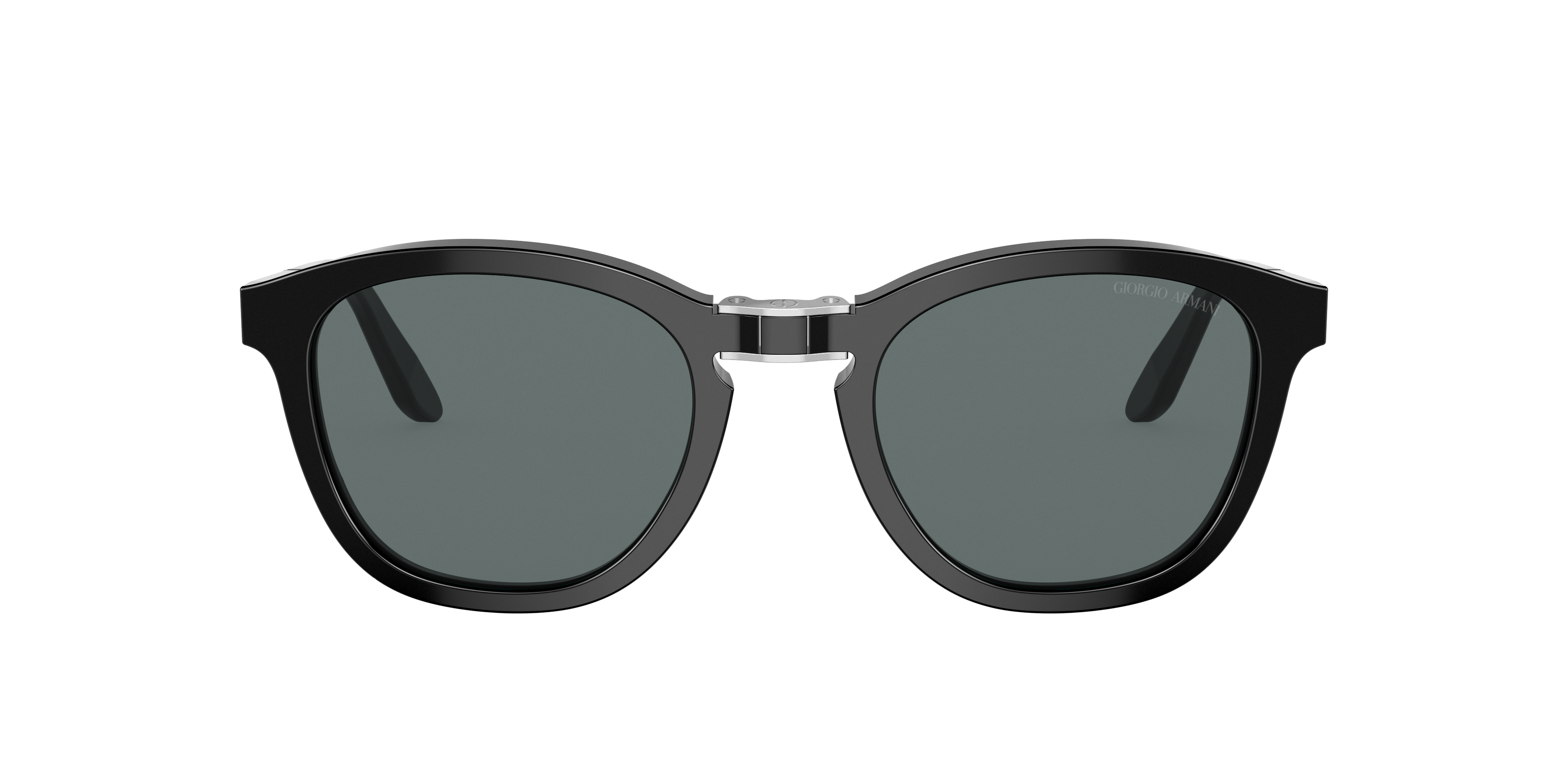 Giorgio Armani Logo-print Round-frame Sunglasses In Blue Polar Photo