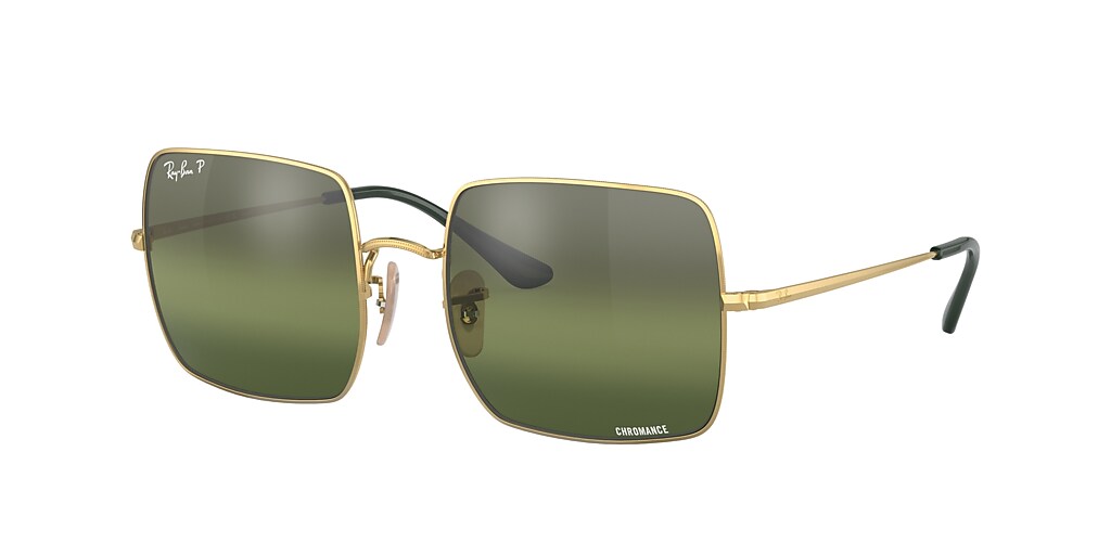 RayBan RB1971 Square 1971 Chromance 54 Green & Gold Polarised