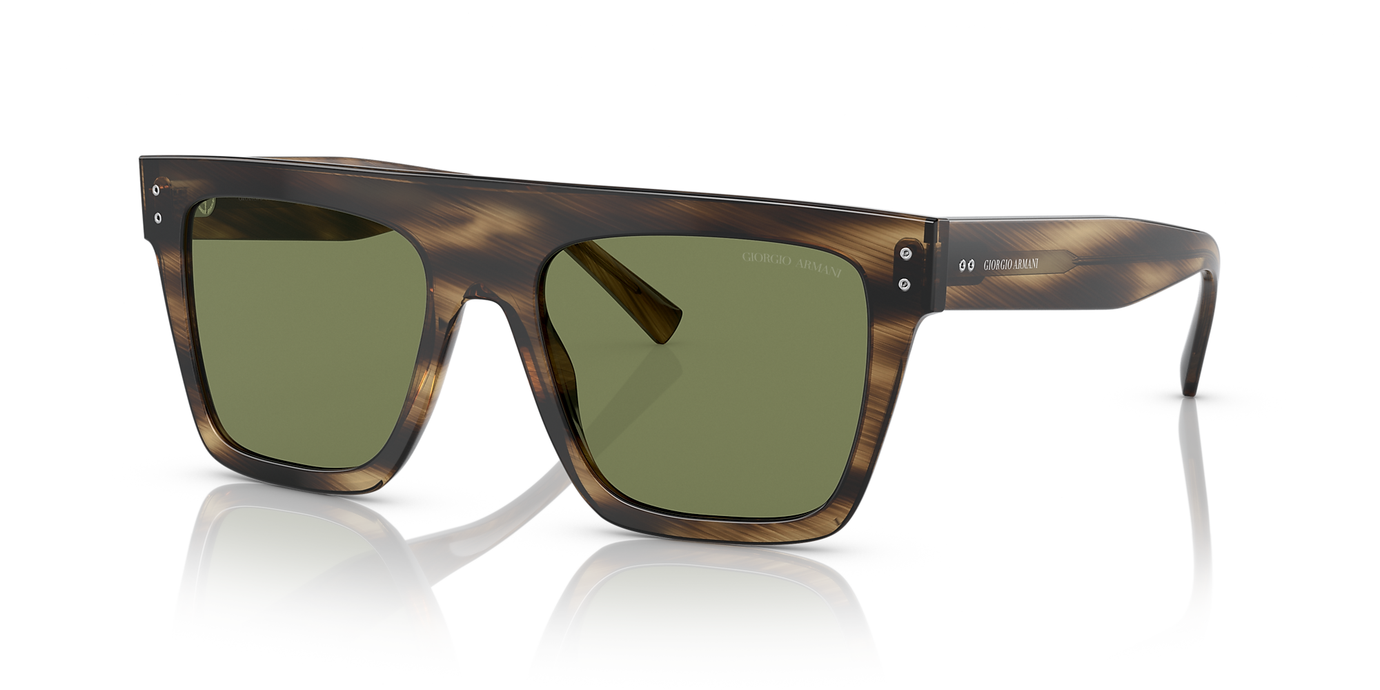 Giorgio Armani AR8177 52 Green & Striped Brown Sunglasses | Sunglass ...