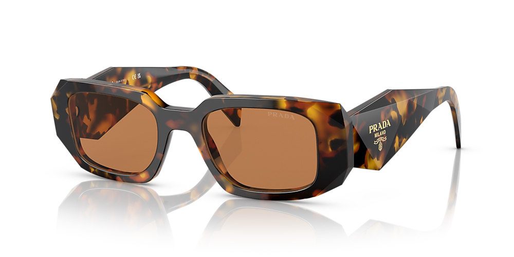 Prada PR 17WS 49 Dark Brown & Honey Tortoise Sunglasses | Sunglass 