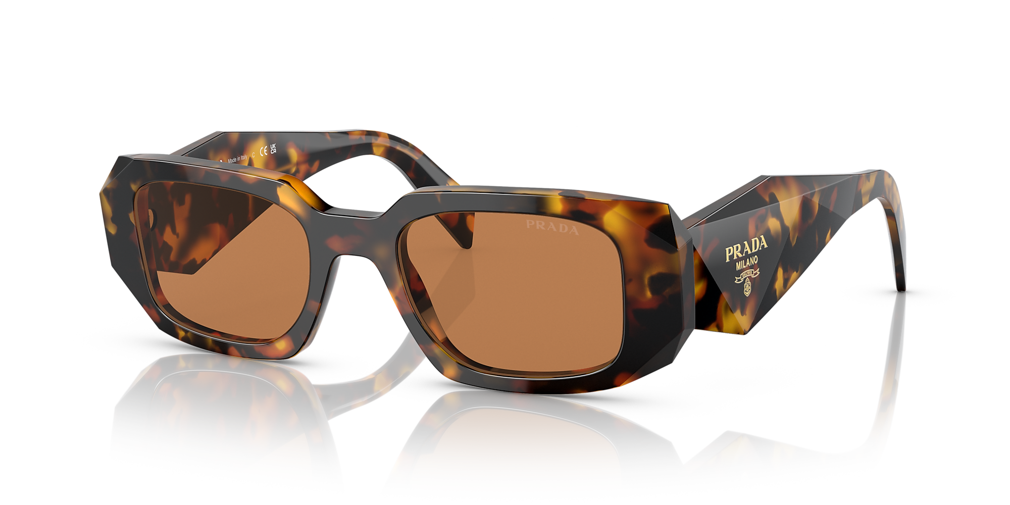 Prada Pr 17wsf 51 Dark Brown And Honey Tortoise Sunglasses Sunglass Hut