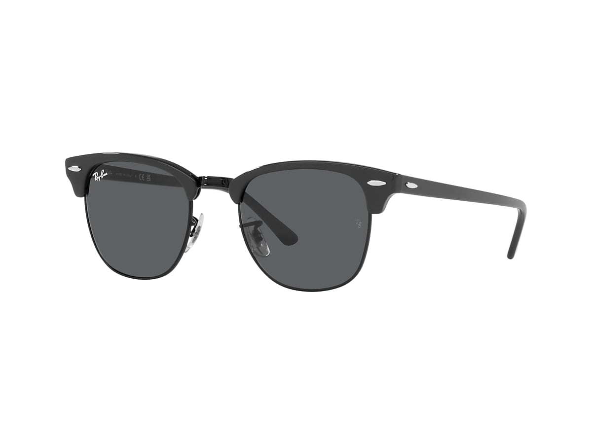 RAY-BAN RB3016 Clubmaster Classic Grey On Black - Sunglasses, Dark Grey Lens