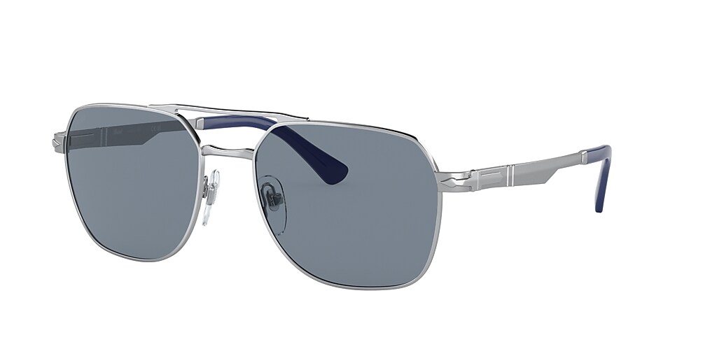 Persol PO1004S 55 Light Blue & Silver Sunglasses | Sunglass Hut USA