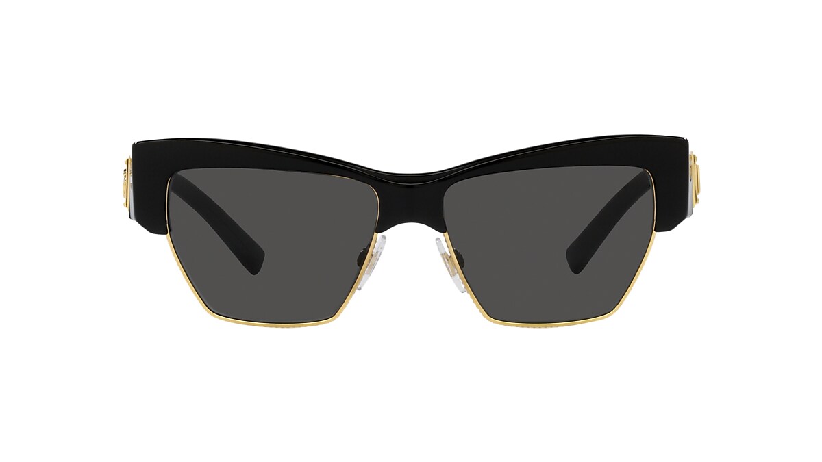 DOLCE&GABBANA DG4415 Black - Women Luxury Sunglasses, Dark Grey Lens