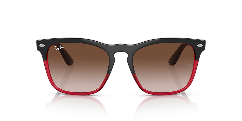 Ray-Ban RB4487F Steve 54 Brown & Grey On Transparent Red