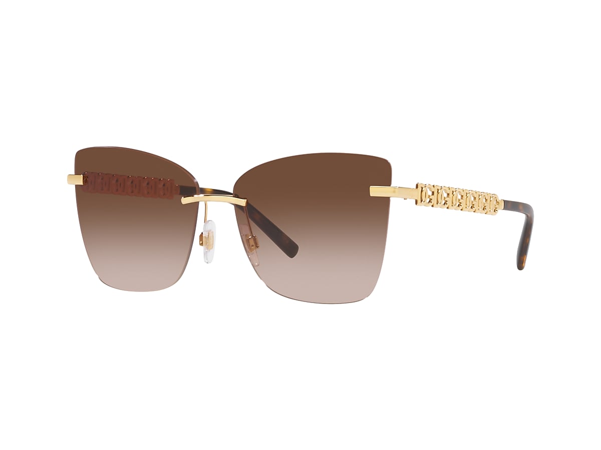DOLCE & GABBANA カットアウトロコティテルスライト 【関税込】 GENUINE Dolce & Gabbana DG2289 02/8G Gold Ladies Sunglasses
