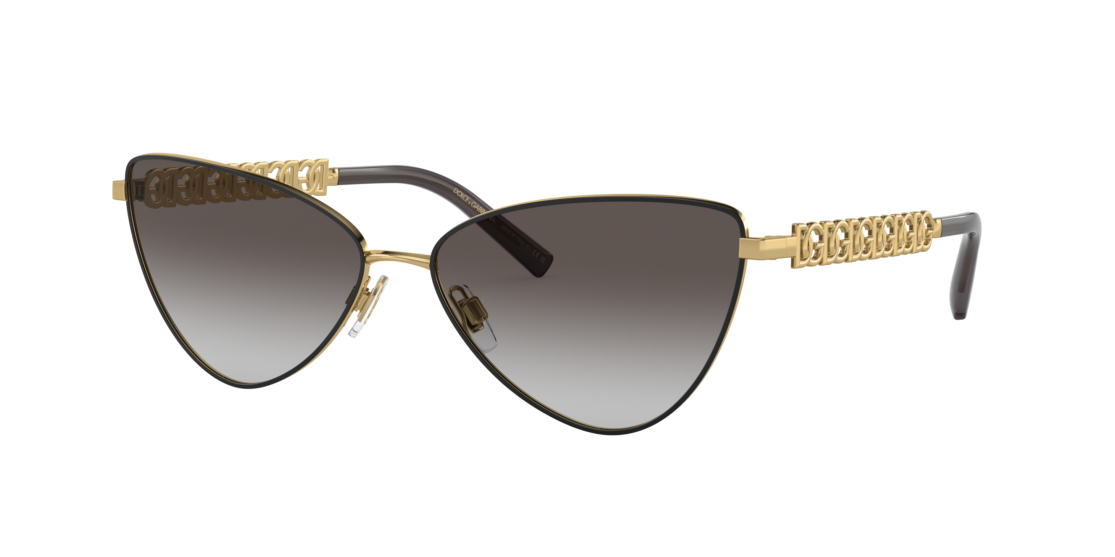 Dolce & Gabbana Gradient Interlocking Dg Steel Butterfly Sunglasses In Grey Gradient