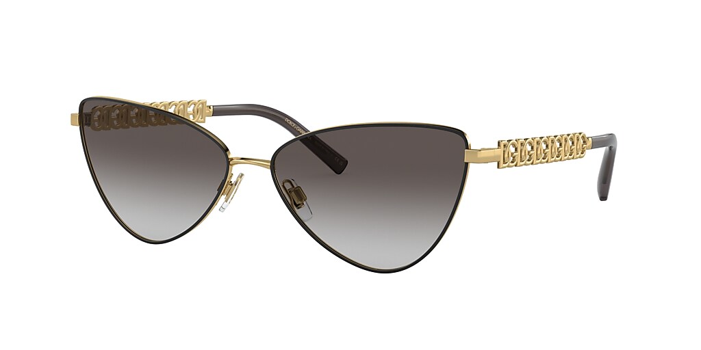 Dolce&Gabbana DG2290 60 Grey Gradient & Gold/Matte Black Sunglasses ...