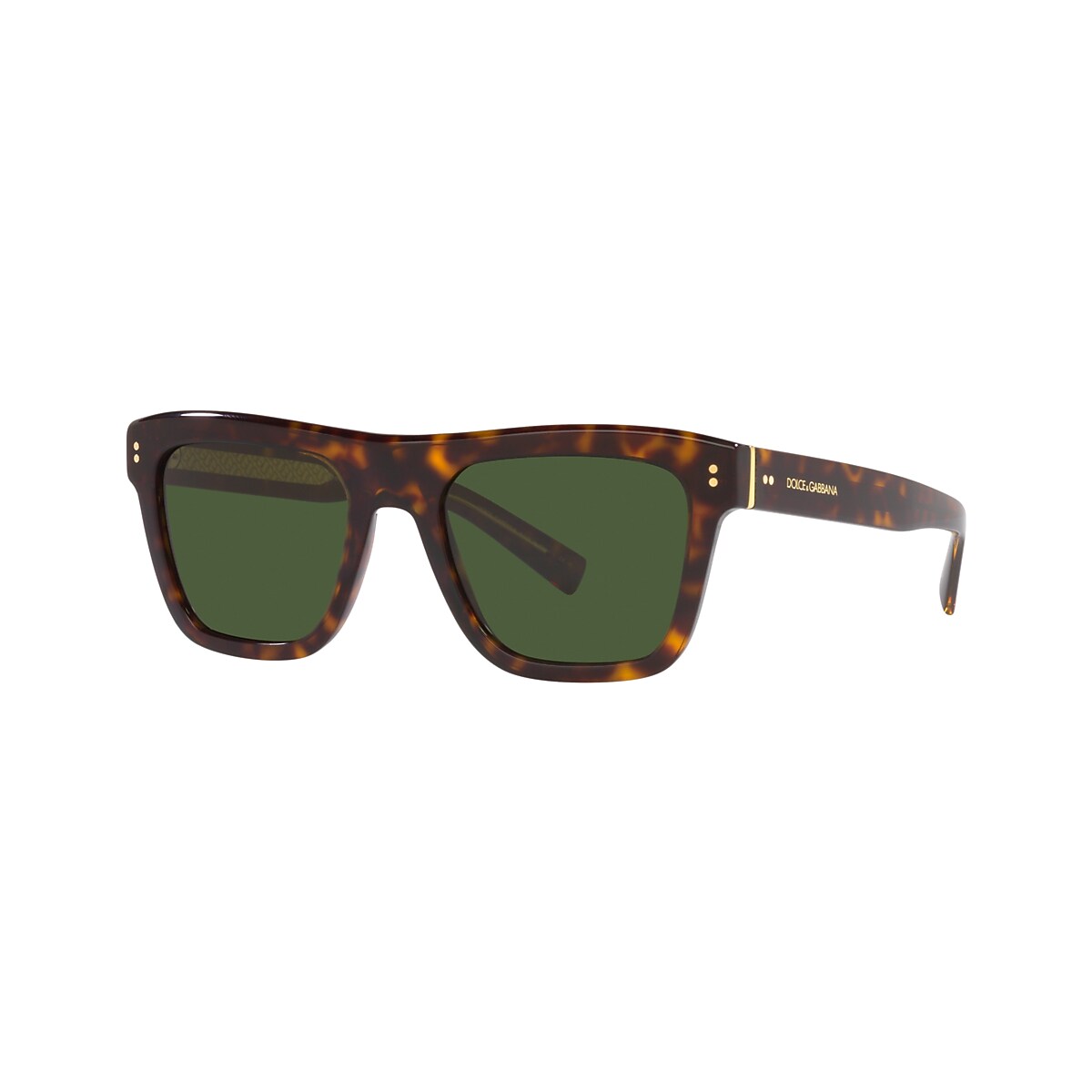 DOLCE&GABBANA DG4420 Havana - Men Luxury Sunglasses, Dark Green Lens