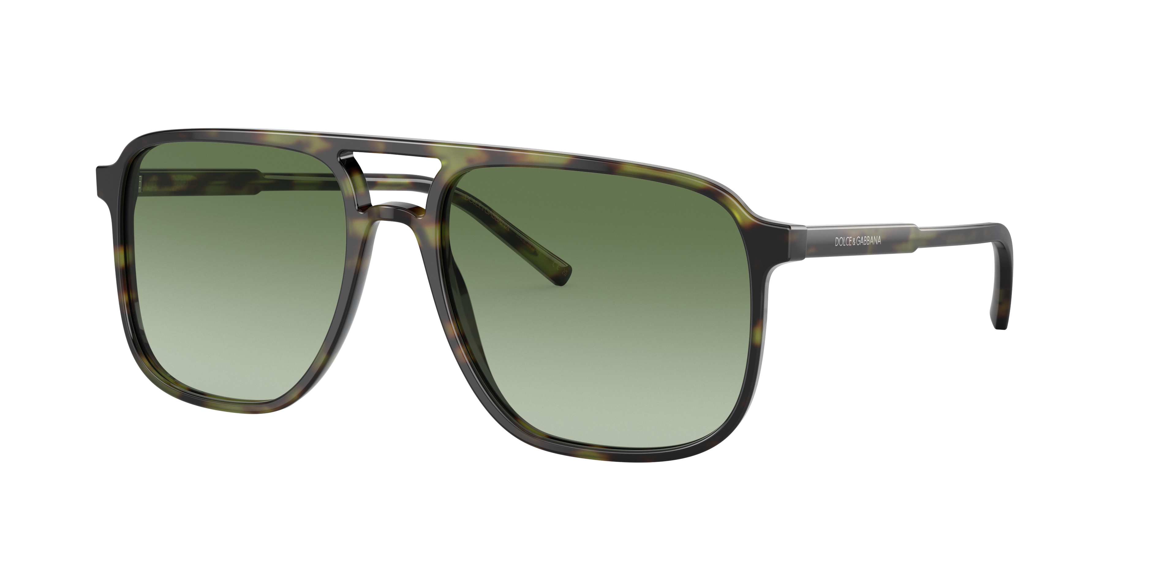 Dolce & Gabbana Thin Profile Sunglasses In Green Gradient