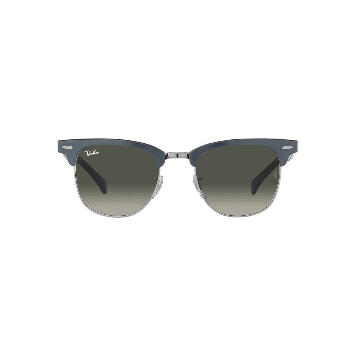 Ray Ban RB3507 Clubmaster Aluminum 51 Grey Blue On Silver