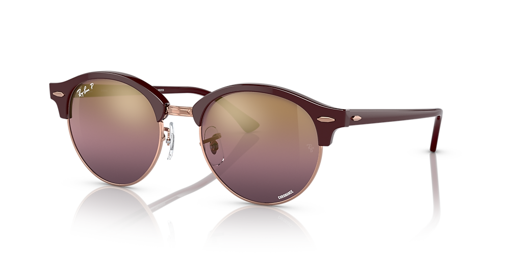 Fruitig Ananiver Daar Ray-Ban RB4246 Clubround Chromance 51 Gold/Red & Bordeaux On Rose Gold  Polarized Sunglasses | Sunglass Hut USA
