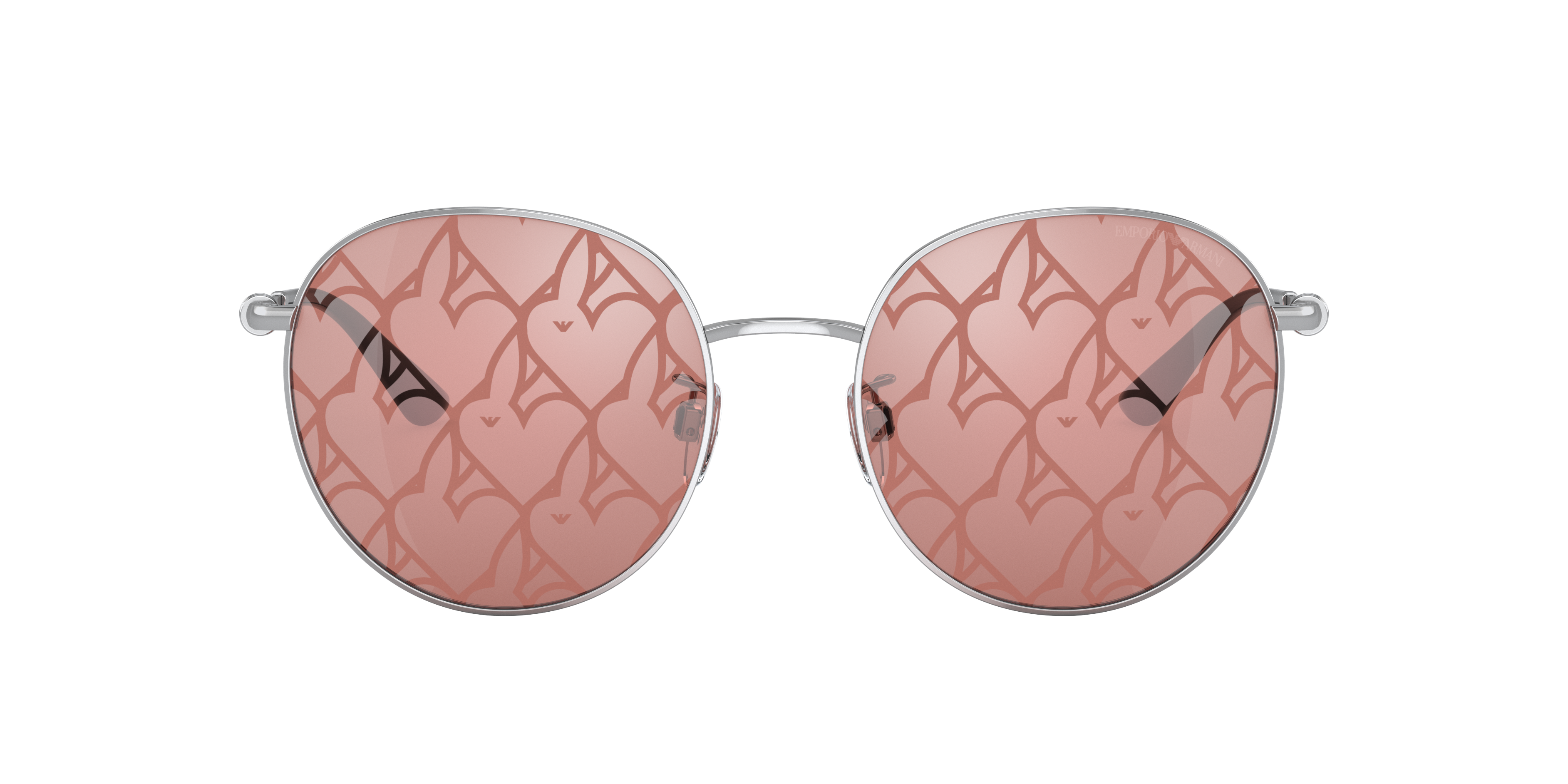 Shop Emporio Armani Woman Sunglasses Ea2121d In Red Mirror Silver Rabbits