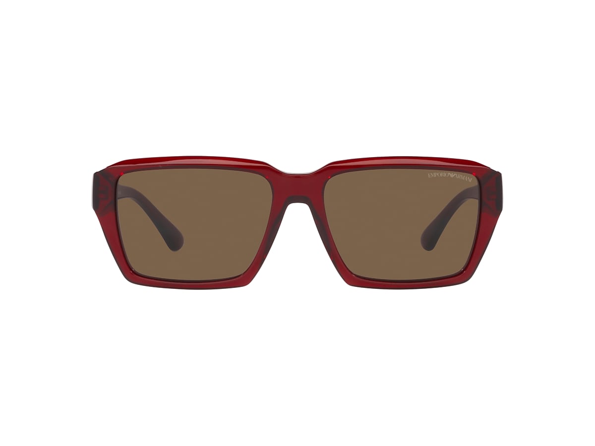 Emporio Armani EA4186 58 Dark Brown & Shiny Transparent Red Sunglasses |  Sunglass Hut Australia