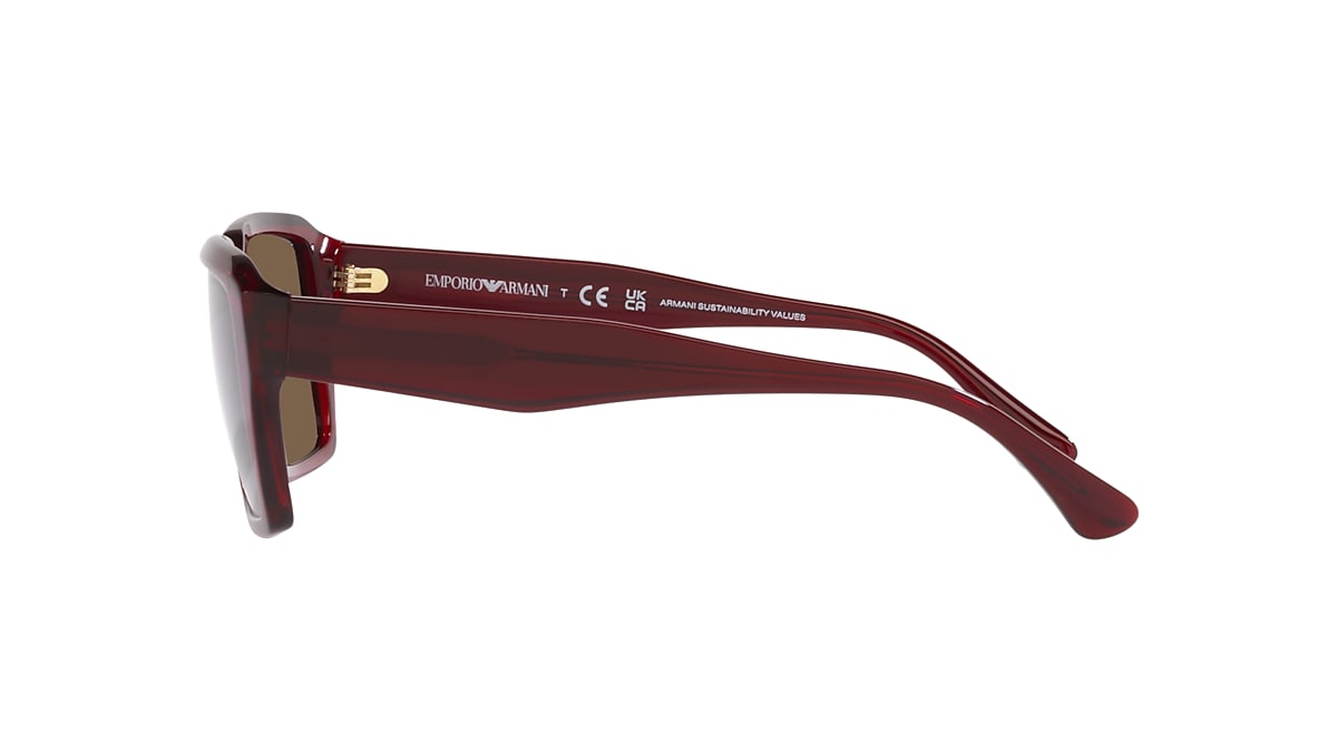 Emporio Armani EA4186 58 Dark Brown Shiny Transparent Red