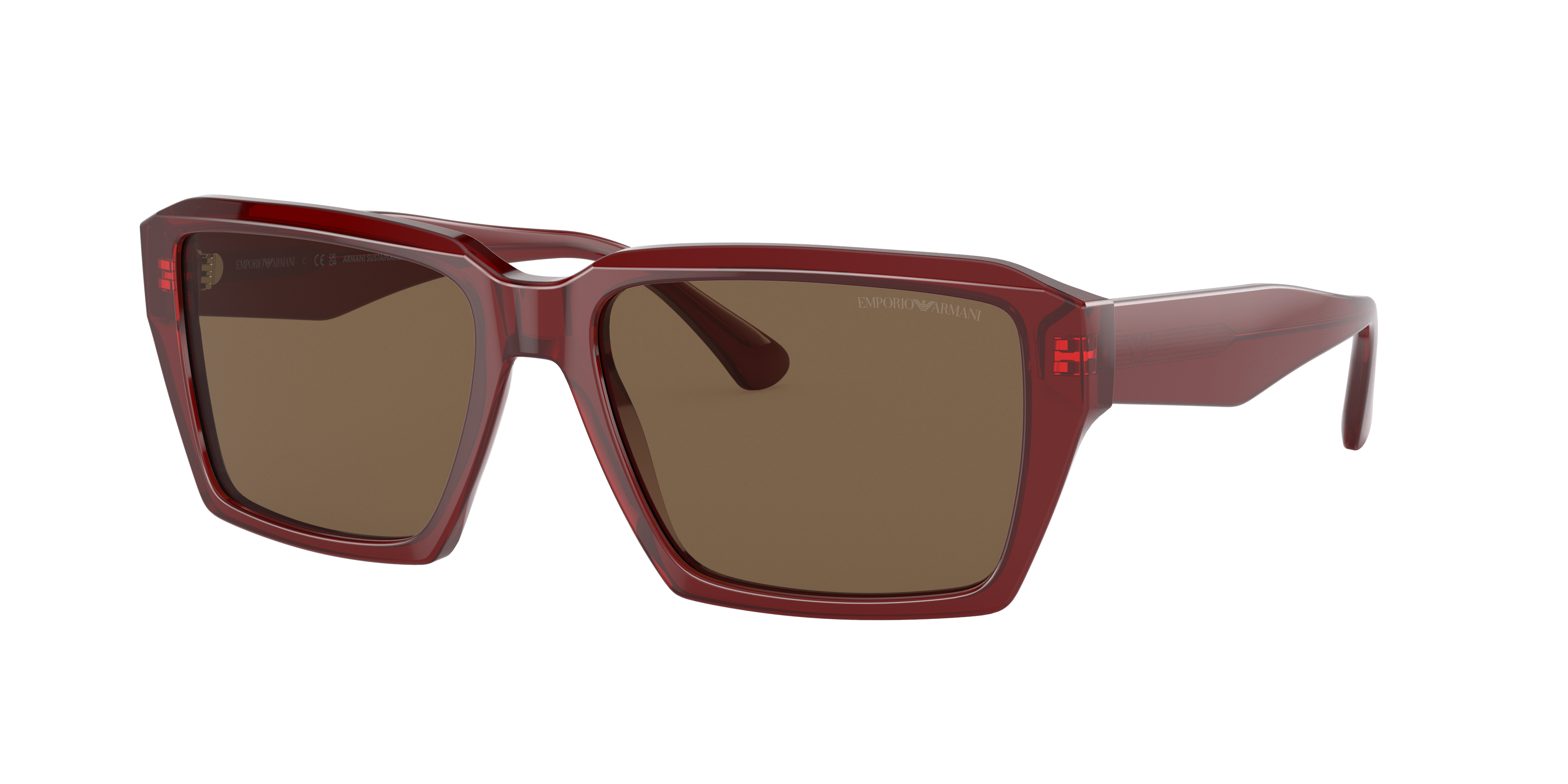 Shop Emporio Armani Man Sunglasses Ea4186 In Dark Brown