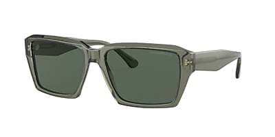 Emporio Armani EA4186 58 Dark Sunglass Green Transparent Hut Shiny Sunglasses & | Green USA