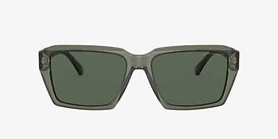 Emporio Armani EA4186 58 Dark Green u0026 Shiny Transparent Green Sunglasses |  Sunglass Hut USA