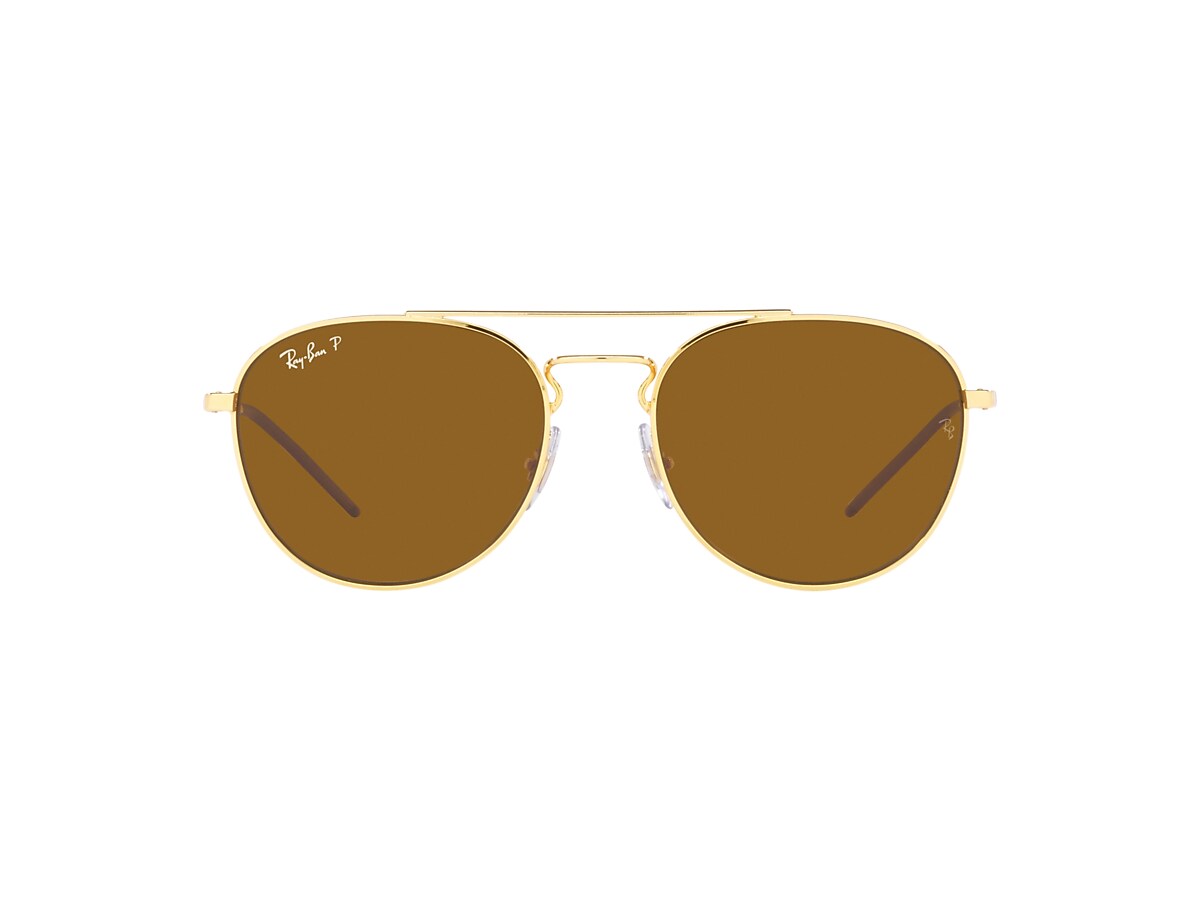 Ray-Ban RB3589 55 Dark Brown & Gold Polarized Sunglasses