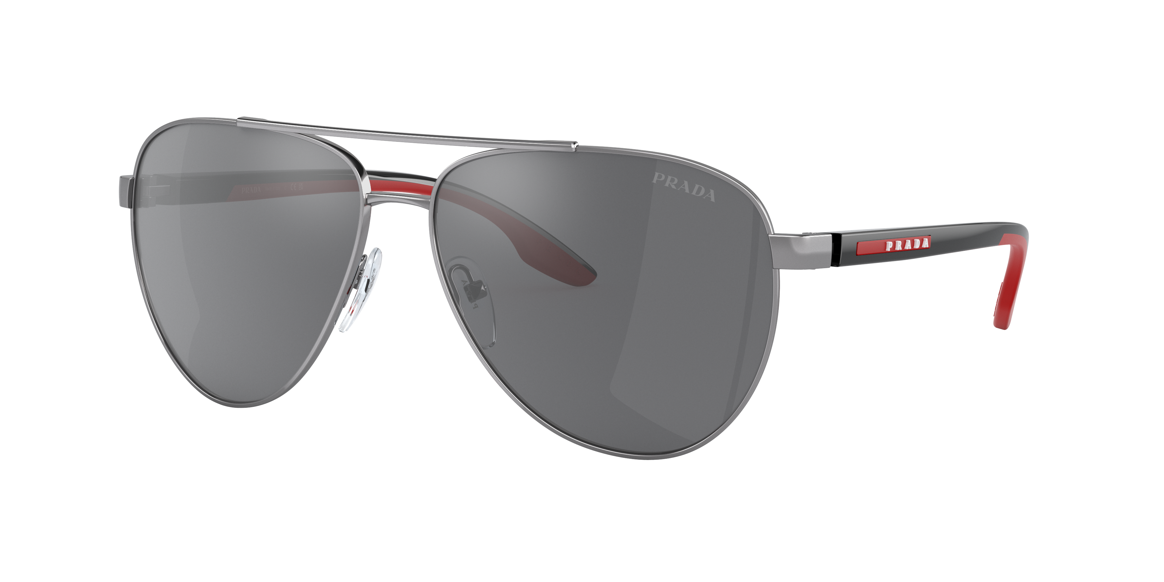 Prada Linea Rossa Man Sunglasses Ps 52ys In Grey Mirror Black