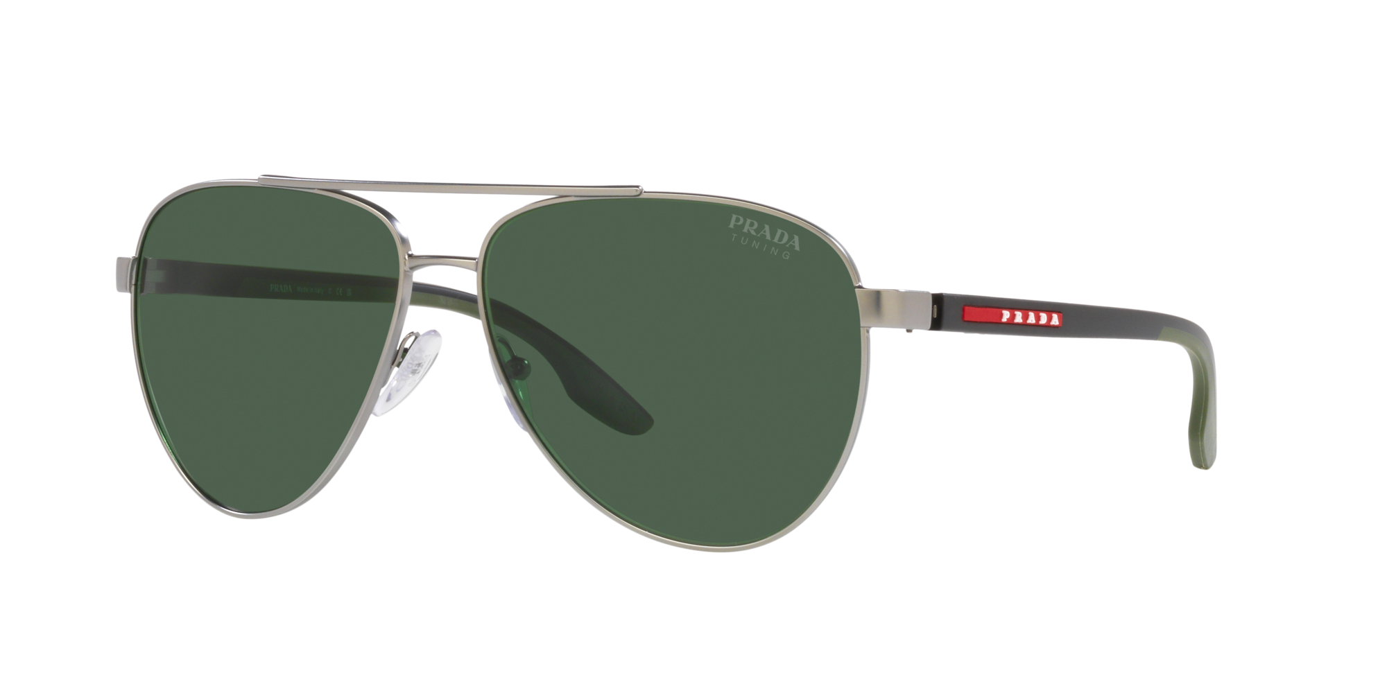 Prada Black Sunglasses Pilot Grey Gradient Sport Rubber PS55QS SPR 55Q  DG0-0A7 | eBay